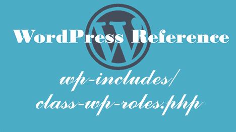 Class wp role core - WP_Roles::_init() WordPress Method. The WP_Roles::_init() method is used to initialize the roles feature for a site. This method is called internally by the Wordpress core when the feature is first enabled. WP_Roles::_init() # Set up the object properties.